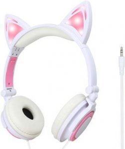 Blinkee pink LED kitty cat headphones