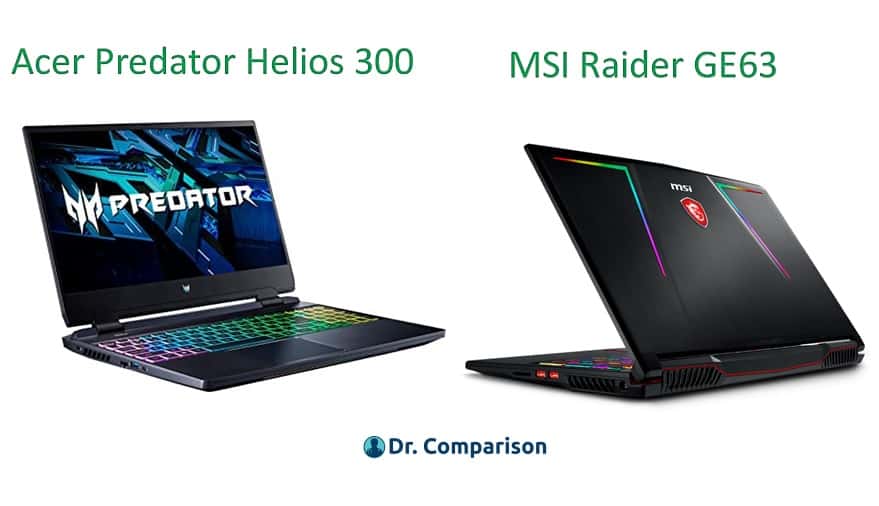Acer predator Helios 300 vs MSI raider ge63