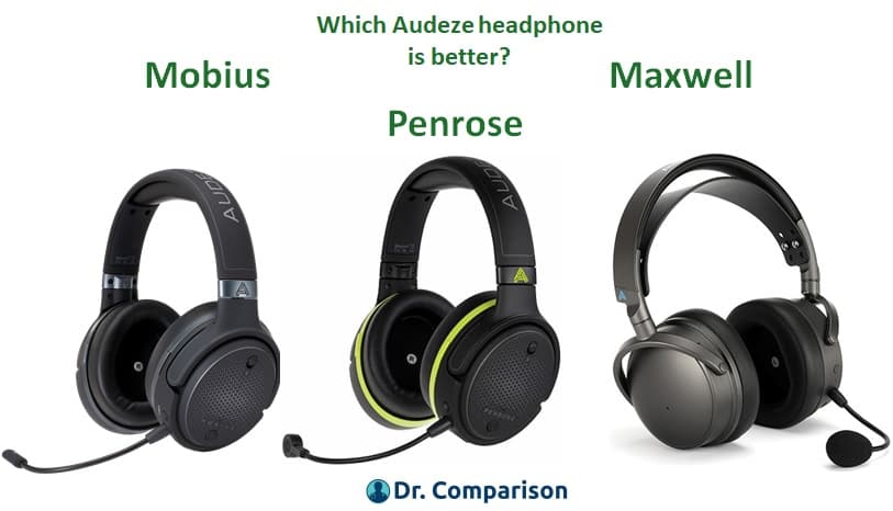 Audeze Penrose vs maxwell vs Mobius compared for similarities and differences for performance , specifications and battery life